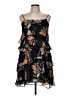 Topshop 100% Polyester Floral Black Cocktail Dress Size 6 - photo 1