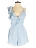 StyleStalker 100% Polyester Solid Blue Romper Size S - photo 1