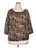 Faded Glory 100% Polyester Animal Print Brown 3/4 Sleeve Blouse Size XXL - photo 1