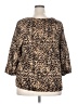 Faded Glory 100% Polyester Animal Print Brown 3/4 Sleeve Blouse Size XXL - photo 2