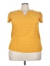 Hilary Radley 100% Polyester Yellow Short Sleeve Top Size XL - photo 1