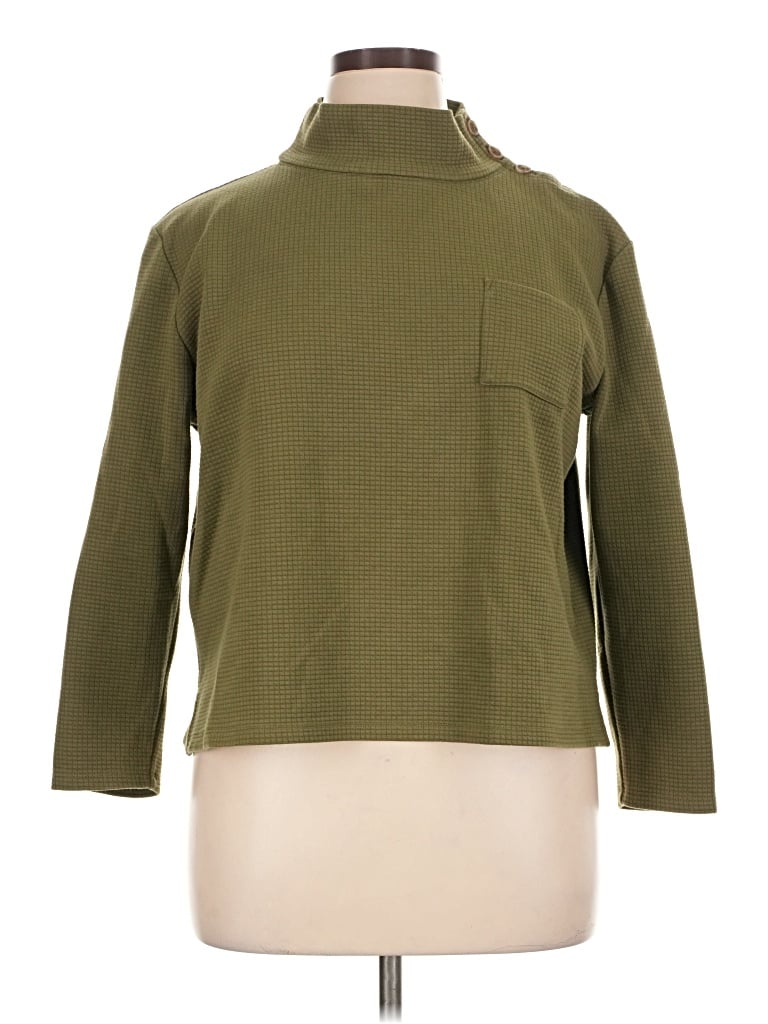 Pre-owned Talbots Turtleneck Sweater In Green