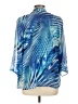 JM Collection 100% Polyester Blue Kimono Size L - photo 2