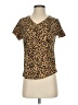 Old Navy Animal Print Brown Short Sleeve Top Size S - photo 1