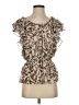 Mind Code 100% Polyester Brown Short Sleeve Blouse Size M - photo 1
