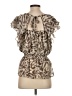 Mind Code 100% Polyester Brown Short Sleeve Blouse Size M - photo 2