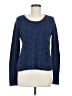 Poetry 100% Cotton Paisley Floral Solid Blue Pullover Sweater Size 6 - photo 1