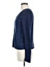 Poetry 100% Cotton Paisley Floral Solid Blue Pullover Sweater Size 6 - photo 5