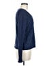 Poetry 100% Cotton Paisley Floral Solid Blue Pullover Sweater Size 6 - photo 4