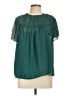 J.Crew 100% Polyester Teal Short Sleeve Blouse Size L - photo 1