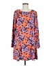 Free People 100% Polyester Print Orange Casual Dress Size 8 - photo 1