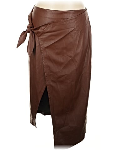 ELOQUII Faux Leather Skirt (view 1)
