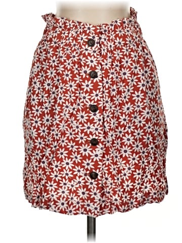 Madewell Paperbag Button-Front Mini Skirt in Falling Daisies (view 1)