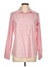 Lands' End 100% Baumwolle Polka Dots Pink Long Sleeve Button-Down Shirt Size 12 - photo 1