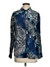 Johnny Was 100% Silk Paisley Blue Long Sleeve Silk Top Size S - photo 1