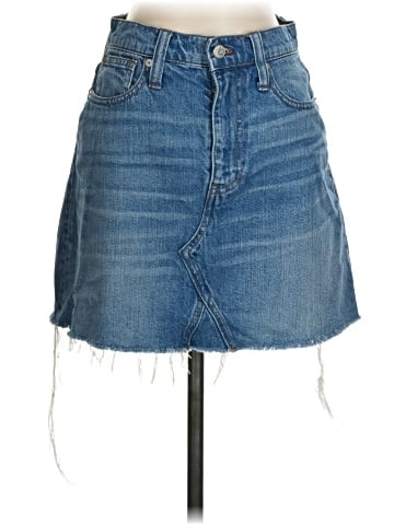 Madewell Rigid Denim A-Line Mini Skirt in Leandra Wash (view 1)