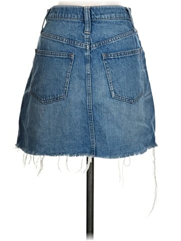 Madewell Rigid Denim A-Line Mini Skirt in Leandra Wash (view 2)