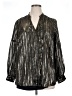 Alfani 100% Polyester Metallic Silver Long Sleeve Blouse Size 1X - photo 1