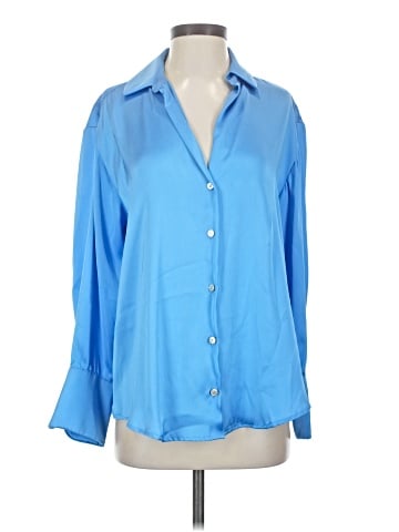 Zara 3/4 Sleeve Button-Down Shirt (view 1)