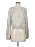 Pookie & Sebastian Metallic Silver Long Sleeve Blouse Size XS - photo 1