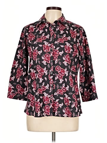 Lands' End 3/4 Sleeve Button-Down Shirt (view 1)