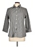 Lands' End 100% Baumwolle Houndstooth Gray 3/4 Sleeve Button-Down Shirt Size 12 - photo 1