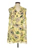 Suzanne Betro 100% Polyester Floral Yellow Sleeveless Blouse Size L - photo 1