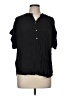 Point Sur 100% Viscose Black Short Sleeve Blouse Size M - photo 1
