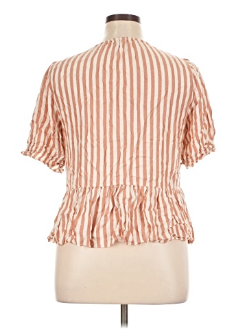 Madewell Courtyard Ruffle-Hem Top in Stripe (view 2)