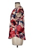 DKNY 100% Polyester Floral Red Short Sleeve Blouse Size M - photo 5