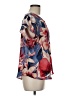 DKNY 100% Polyester Floral Red Short Sleeve Blouse Size M - photo 4