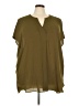 Sejour 100% Polyester Green Short Sleeve Blouse Size 3X - photo 1