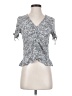 H&M 100% Viscose Gray Short Sleeve Blouse Size 4 - photo 1