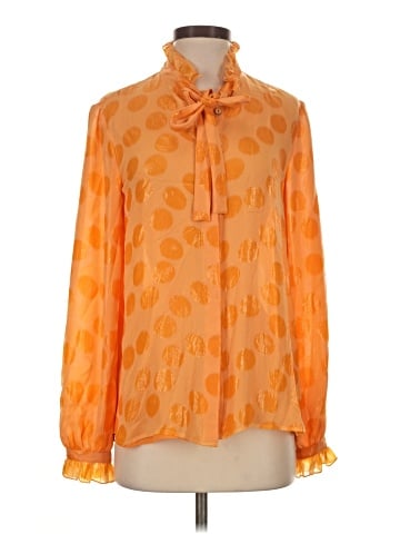 Saloni Long Sleeve Silk Top (view 1)