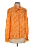 Saloni Orange Long Sleeve Silk Top Size 2 - photo 1