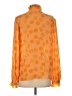 Saloni Orange Long Sleeve Silk Top Size 2 - photo 2