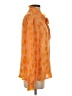Saloni Orange Long Sleeve Silk Top Size 2 - photo 4