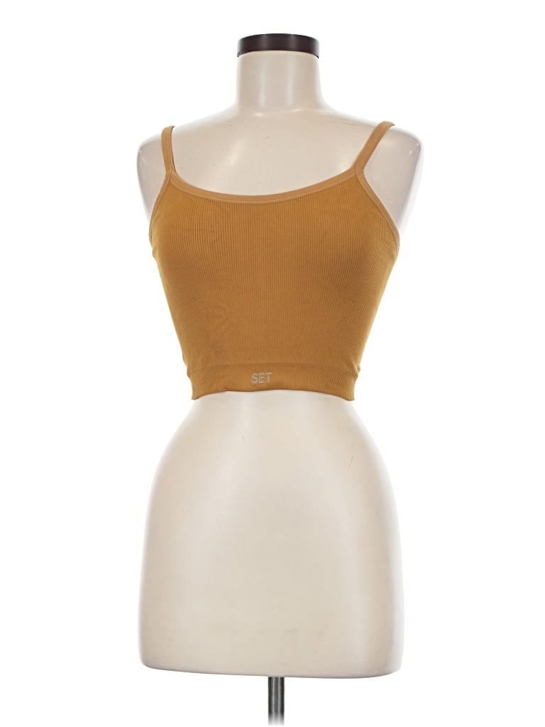 Pre-owned Set Active Tube Top Gold Strapless Neckline Tops