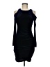Aqua Solid Black Cocktail Dress Size M - photo 1