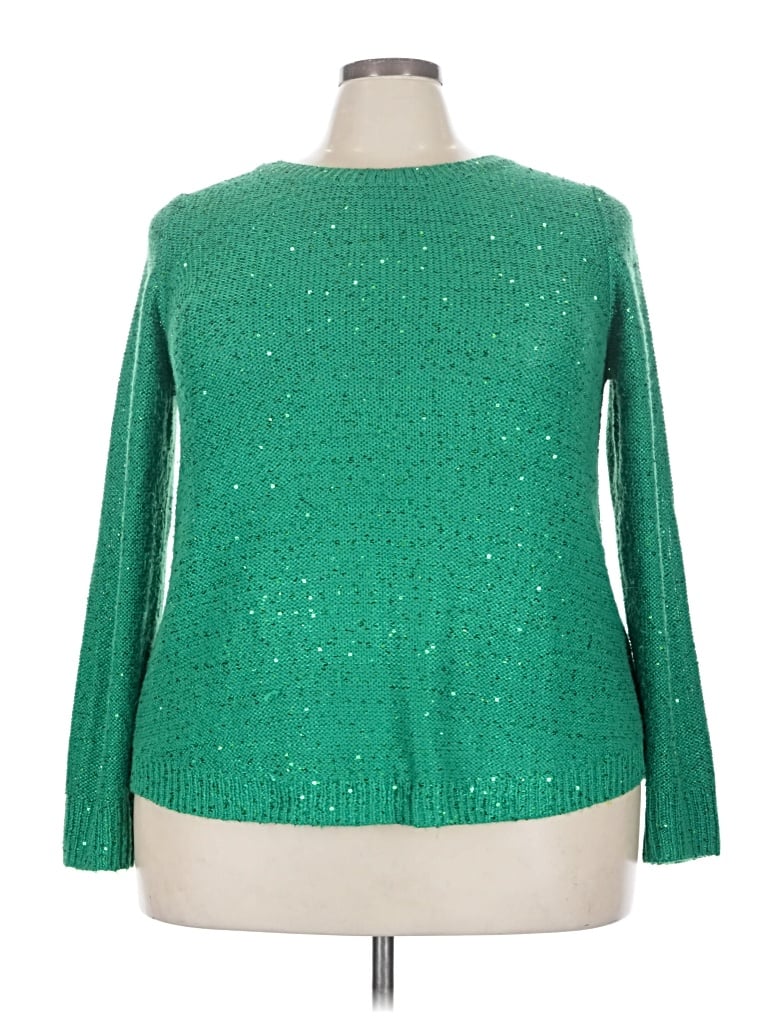 Pre-owned Rafaella Pullover Sweater In Green