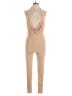 Blanc Solid Tan Jumpsuit Size L - photo 1