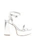 Larroudé Metallic Silver Heels Size 7 1/2 (estimated) - photo 1