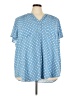Torrid 100% Polyester Polka Dots Blue Short Sleeve Blouse Size 5X Plus (5) - photo 1