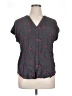 Torrid 100% Rayon Stars Gray Short Sleeve Blouse Size 1X Plus (1) - photo 1