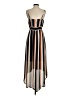 Maurices 100% Polyester Stripes Brown Casual Dress Size S - photo 2