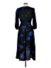 DKNY 100% Polyester Floral Blue Black Cocktail Dress Size 12 - photo 2