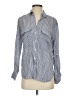 Zara Stripes Blue Long Sleeve Button-Down Shirt Size S - photo 1