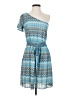 Star Vixen 100% Polyester Chevron-herringbone Blue Casual Dress Size S - photo 1