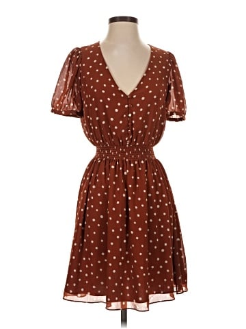 Madewell Smocked-Waist Mini Dress in Inkspot Dots (view 1)