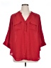 Torrid 100% Polyester Red 3/4 Sleeve Blouse Size 1X Plus (1) - photo 1